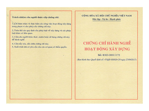 Cá nhân được tự xác định hạng chứng chỉ hành nghề xây dựng